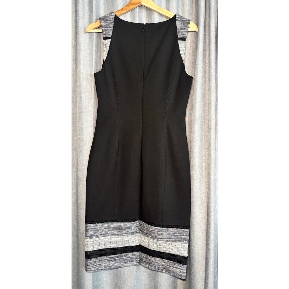 WHBM BLACK TWEED BORDER DRESS SLEEVELESS SHEATH SIZE 4 NWT - Picture 8 of 16
